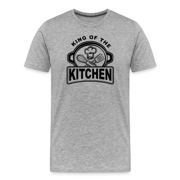 King of the Kitchen - Coole Köche und Hausmänner - Männer Premium Bio T-Shirt - Grau meliert - Vorne - Damien (186cm)