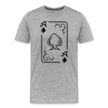Ace of Spades Playing Card Symbol Illustration Graphic icon - Men's Premium Organic T-Shirt - heather grey - Front - Damien (186cm)