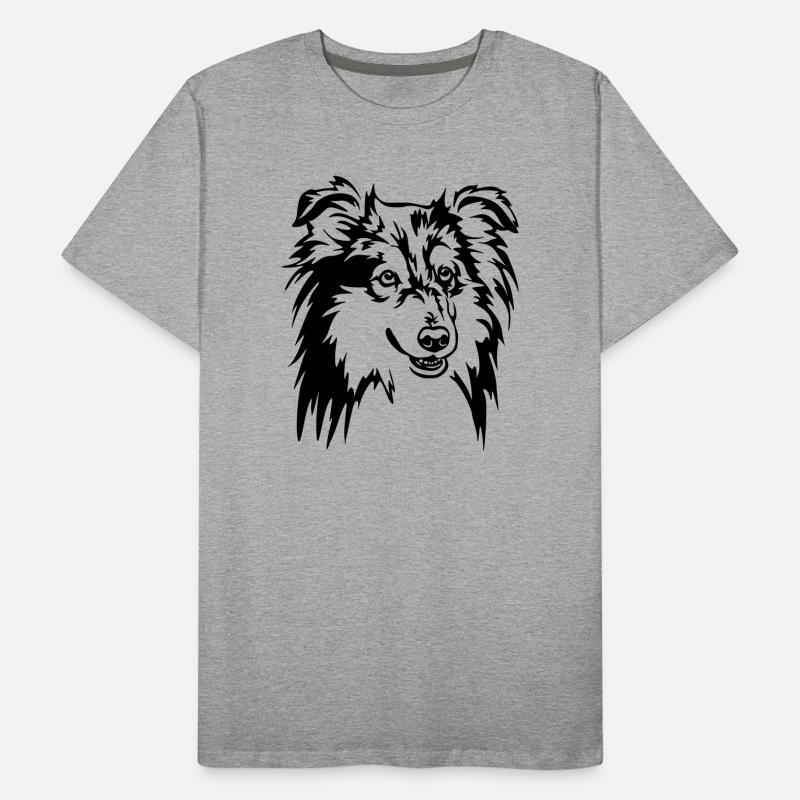 Sheltie Head Men's Premium Organic T-Shirt