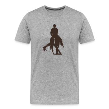 Spin - Cowboy - Männer Premium Bio T-Shirt - Grau meliert - Vorne - Damien (186cm)