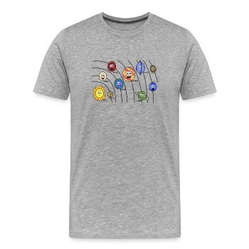 Kids Planets - Men's Premium Organic T-Shirt - heather grey - Front - Damien (186cm)