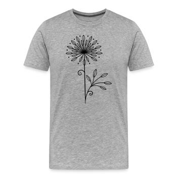 Dandelion Dandelion Spring Sticker - Men's Premium Organic T-Shirt - heather grey - Front - Damien (186cm)