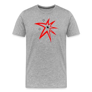 Étoiles, feux d’artifice, étoile filante - T-shirt bio Premium Homme - gris chiné - Devant - Damien (186cm)