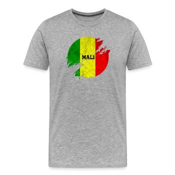 Mali flags vintage circle - Men's Premium Organic T-Shirt - heather grey - Front - Damien (186cm)