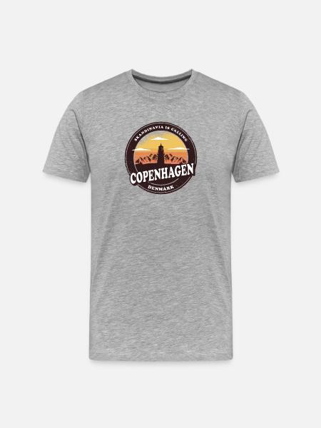 Copenhagen Denmark lighthouse design - Men's Premium Organic T-Shirt - heather grey