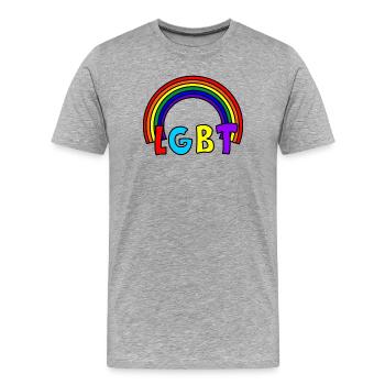 LGBT-Regenbogen - Männer Premium Bio T-Shirt - Grau meliert - Vorne - Damien (186cm)