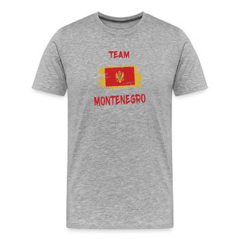 Team Montenegro Flaggen Design / Geschenkidee - Männer Premium Bio T-Shirt - Grau meliert - Vorne - Damien (186cm)