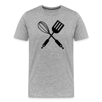 Kitchen utensils - Men's Premium Organic T-Shirt - heather grey - Front - Damien (186cm)