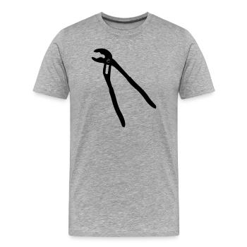 Water pump pliers open - Men's Premium Organic T-Shirt - heather grey - Front - Damien (186cm)