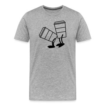 Coffee to go doggy style - Men's Premium Organic T-Shirt - heather grey - Front - Damien (186cm)