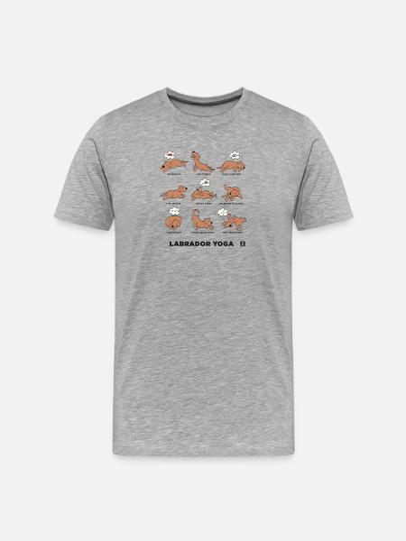 BROWN LABRADOR YOGA - Men's Premium Organic T-Shirt - heather grey