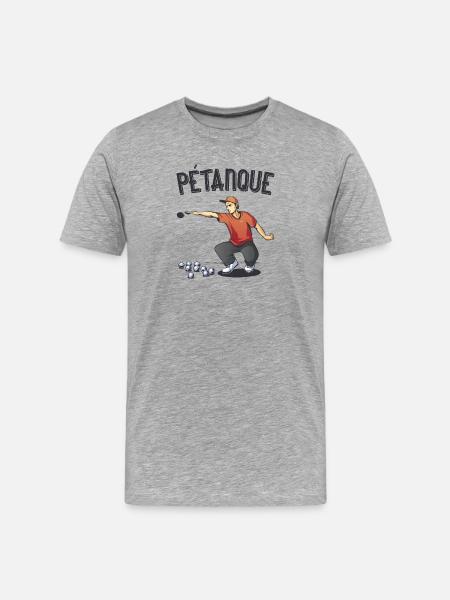 Petanque two players with boules balls boules boule - Men's Premium Organic T-Shirt - heather grey