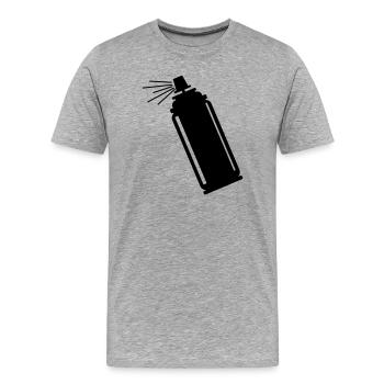 Spray can with jet for painter, grafiti a - Men's Premium Organic T-Shirt - heather grey - Front - Damien (186cm)