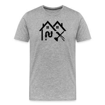 Plumber company home leakage hiding - Men's Premium Organic T-Shirt - heather grey - Front - Damien (186cm)