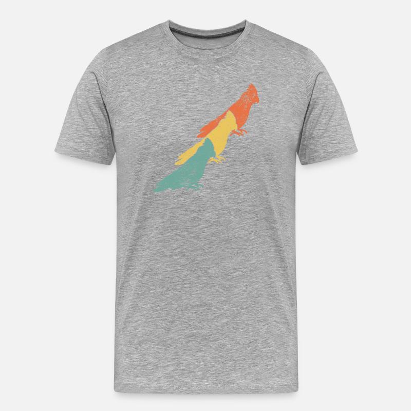 Nymphensittiche Vogel - Männer Premium Bio T-Shirt - Grau meliert