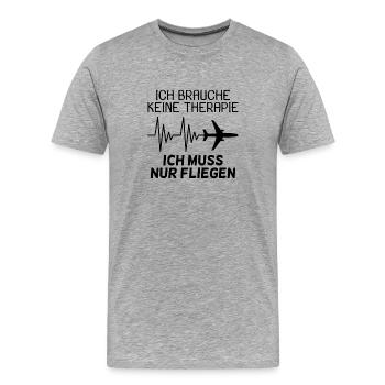 Flugzeug Reise Urlaub Tourist Reise - Männer Premium Bio T-Shirt - Grau meliert - Vorne - Damien (186cm)