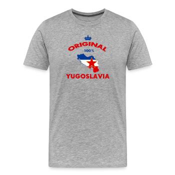 Drapeaux Yougoslavie 100% originaux - T-shirt bio Premium Homme - gris chiné - Devant - Damien (186cm)