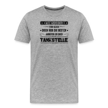 Tankstelle Tankstellenwart - Männer Premium Bio T-Shirt - Grau meliert - Vorne - Damien (186cm)