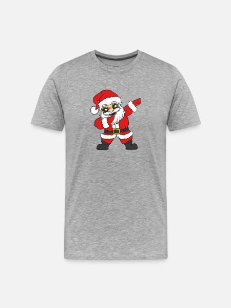 Dancing Santa with glasses - Men's Premium Organic T-Shirt - heather grey