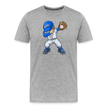 Dabbing Baseball Baseballspieler - Männer Premium Bio T-Shirt - Grau meliert - Vorne - Damien (186cm)