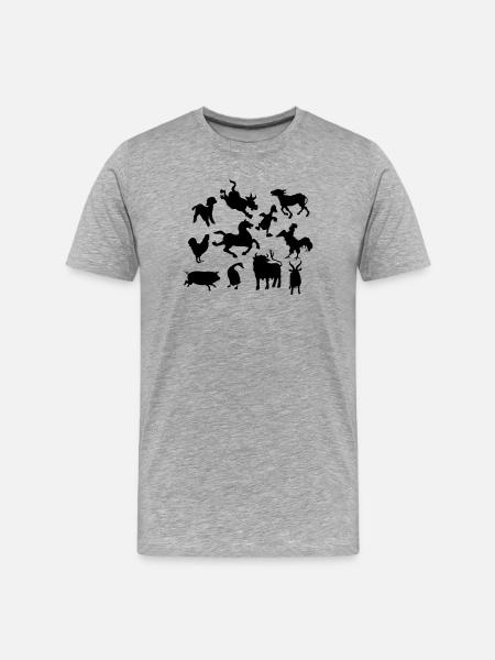 Farm animals - Men's Premium Organic T-Shirt - heather grey
