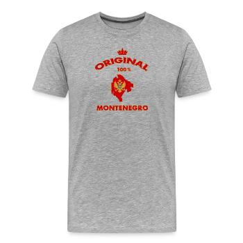 Montenegro Original 100% Flaggen Design - Männer Premium Bio T-Shirt - Grau meliert - Vorne - Damien (186cm)