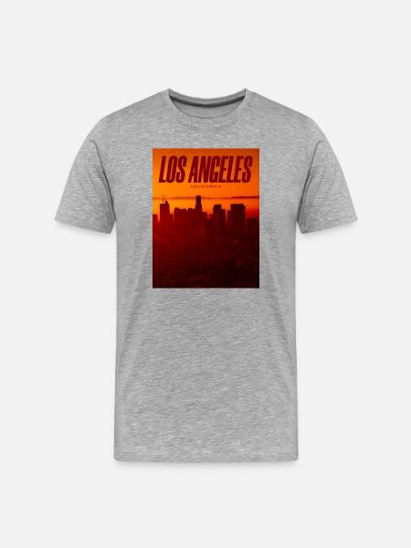 LA Sunset Skyline - Men's Premium Organic T-Shirt - heather grey