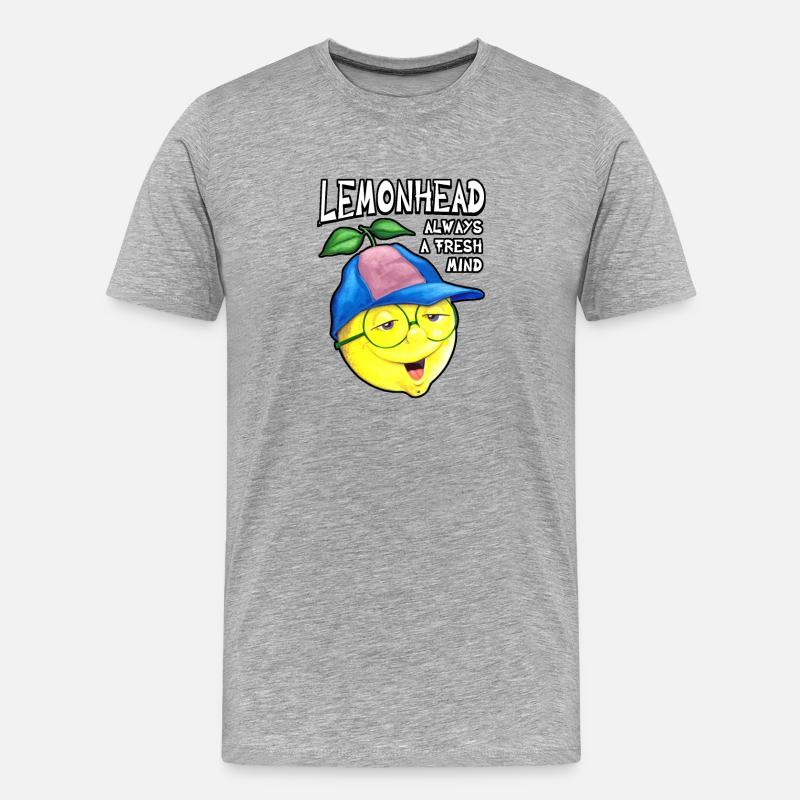 Lemonhead, immer ein frischer Geist - Männer Premium Bio T-Shirt - Grau meliert