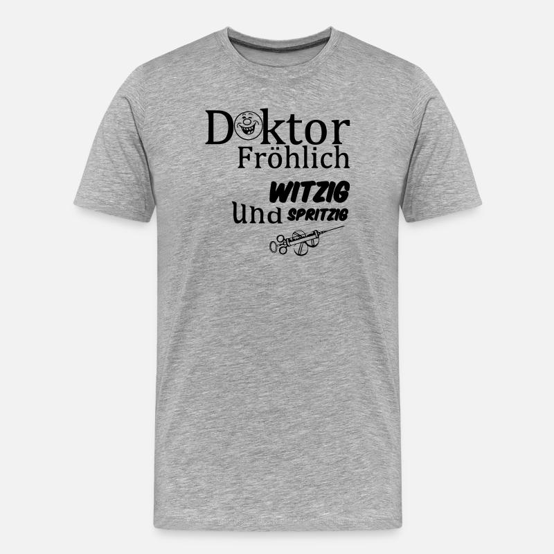 Doktor Fröhlich Geschenk - Männer Premium Bio T-Shirt - Grau meliert