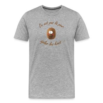 kiwi - T-shirt bio Premium Homme - gris chiné - Devant - Damien (186cm)