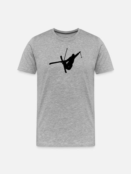 Freeski - Männer Premium Bio T-Shirt - Grau meliert