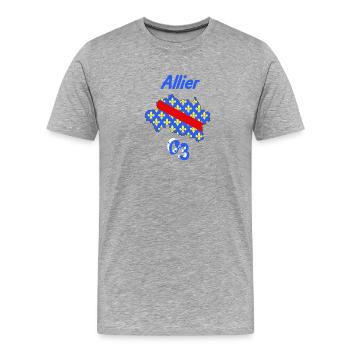 Allier - T-shirt bio Premium Homme - gris chiné - Devant - Damien (186cm)