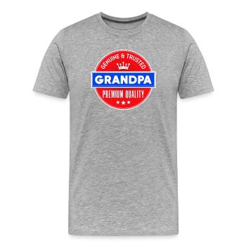 Grand-père Grand-père Déclaration Grand-père Tout le meilleur - T-shirt bio Premium Homme - gris chiné - Devant - Damien (186cm)