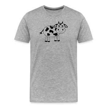 Bande dessinée noire de vache - T-shirt bio Premium Homme - gris chiné - Devant - Damien (186cm)