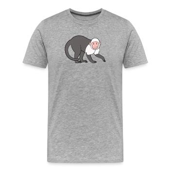 Singe capucin Singe - T-shirt bio Premium Homme - gris chiné - Devant - Damien (186cm)