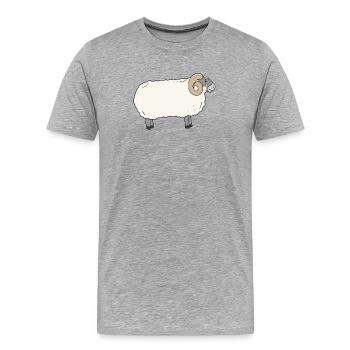 Mouton écossais Blackface - T-shirt bio Premium Homme - gris chiné - Devant - Damien (186cm)