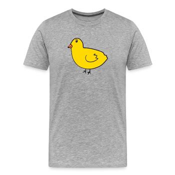 Poussin - T-shirt bio Premium Homme - gris chiné - Devant - Damien (186cm)