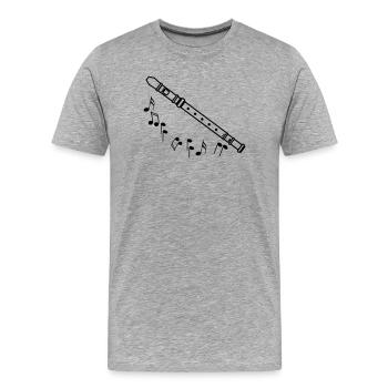 Recorder-Schatten mit Schwarztönen - Männer Premium Bio T-Shirt - Grau meliert - Vorne - Damien (186cm)