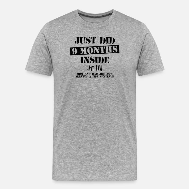 9 Monate innen - Männer Premium Bio T-Shirt - Grau meliert