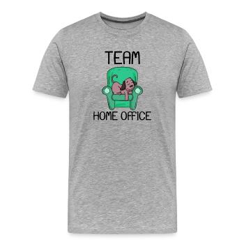 Home Office - Männer Premium Bio T-Shirt - Grau meliert - Vorne - Damien (186cm)