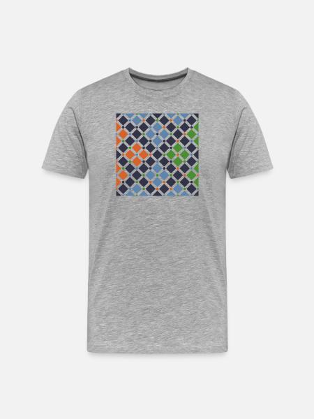 Andalusian Tiles 11 (Alhambra, Granada) - Men's Premium Organic T-Shirt - heather grey
