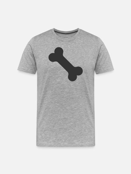 Dog Bone Minimal Silhouette - Men's Premium Organic T-Shirt - heather grey