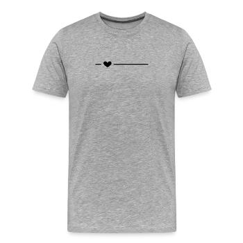 Ligne Cœur Noir - T-shirt bio Premium Homme - gris chiné - Devant - Damien (186cm)