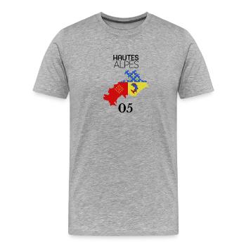 Hautes-Alpes - Men's Premium Organic T-Shirt - heather grey - Front - Damien (186cm)