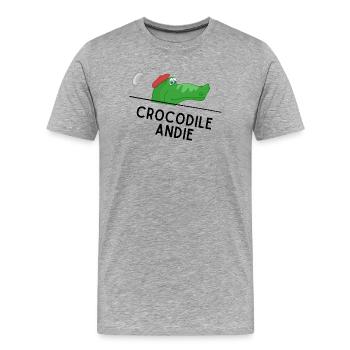Crocodile Andie - Männer Premium Bio T-Shirt - Grau meliert - Vorne - Damien (186cm)