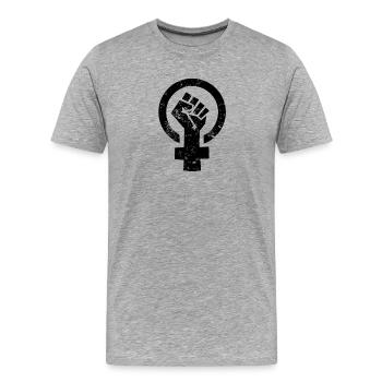 Women Power Venus Symbol - Men's Premium Organic T-Shirt - heather grey - Front - Damien (186cm)