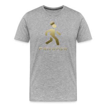 Dessin privé en or - T-shirt bio Premium Homme - gris chiné - Devant - Damien (186cm)