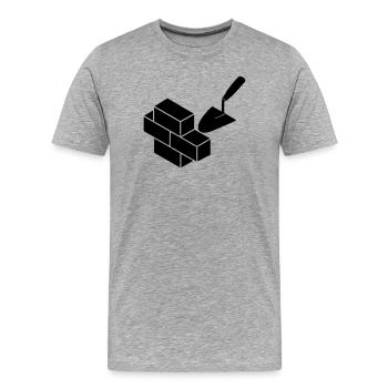 Logo für Maurer - Männer Premium Bio T-Shirt - Grau meliert - Vorne - Damien (186cm)