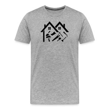 Construction company handyman - Men's Premium Organic T-Shirt - heather grey - Front - Damien (186cm)