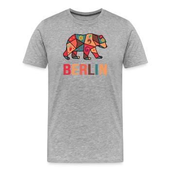 Hauptstad Berlin Grand motif pour les Berlinois - T-shirt bio Premium Homme - gris chiné - Devant - Damien (186cm)